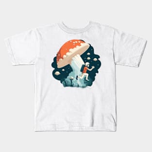 Astronaut with giant mushroom Kids T-Shirt